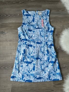 💙 LILLY PULITZER Oriana Shift Romper - Nassau Blue Thar She Blows Size 8